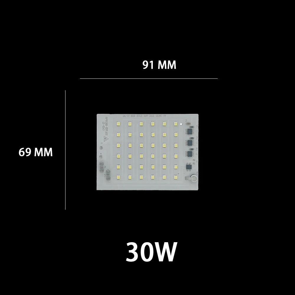 ledet-brikkematrise smd 2835 høy lumen 220v ledet kolbe 10w 20w 30w 50w til belysningstilbehør søkelyset flomlyspære lyskilde: Lavendel / 50w