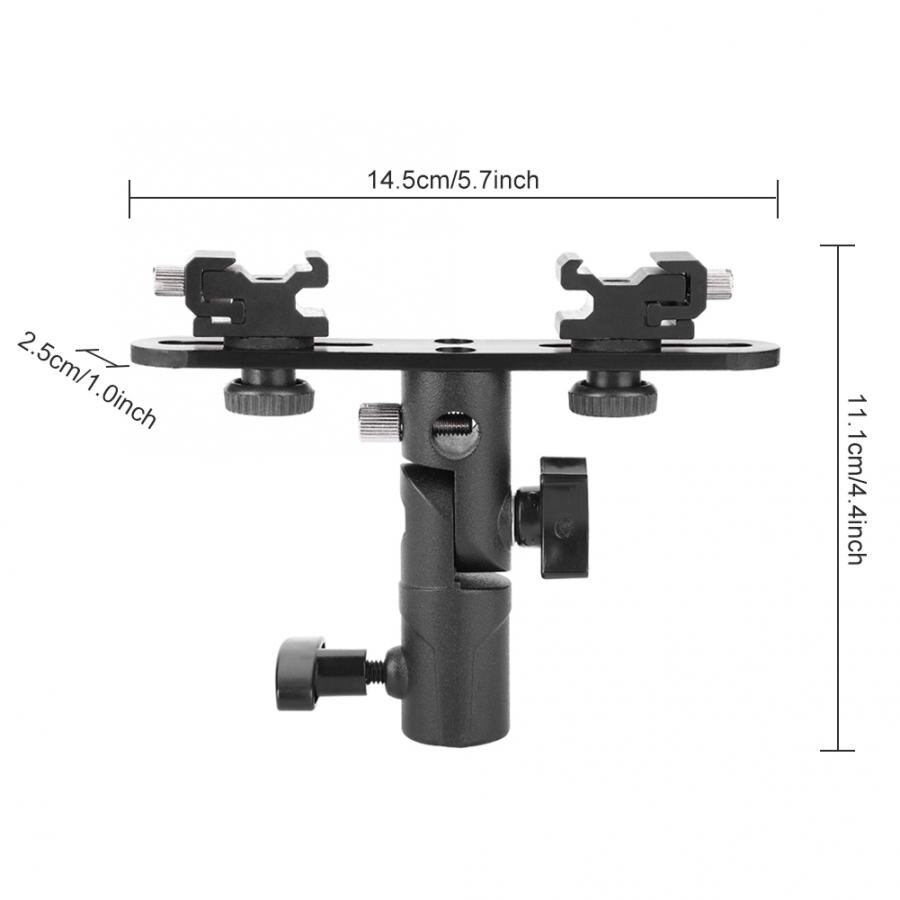 Dual Shoes Flash Lamp Mount Holder Bracket For Camera Video Camcorder