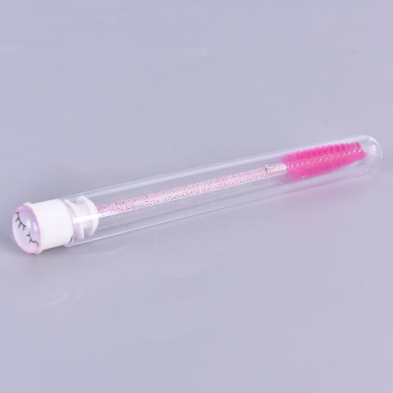 1 Uds. De brochas para pestañas con tapa, aplicador de colores, herramienta de maquillaje, brocha de tubo para pestañas, con tapas para rímel varitas, Varita para pestañas: Rosa