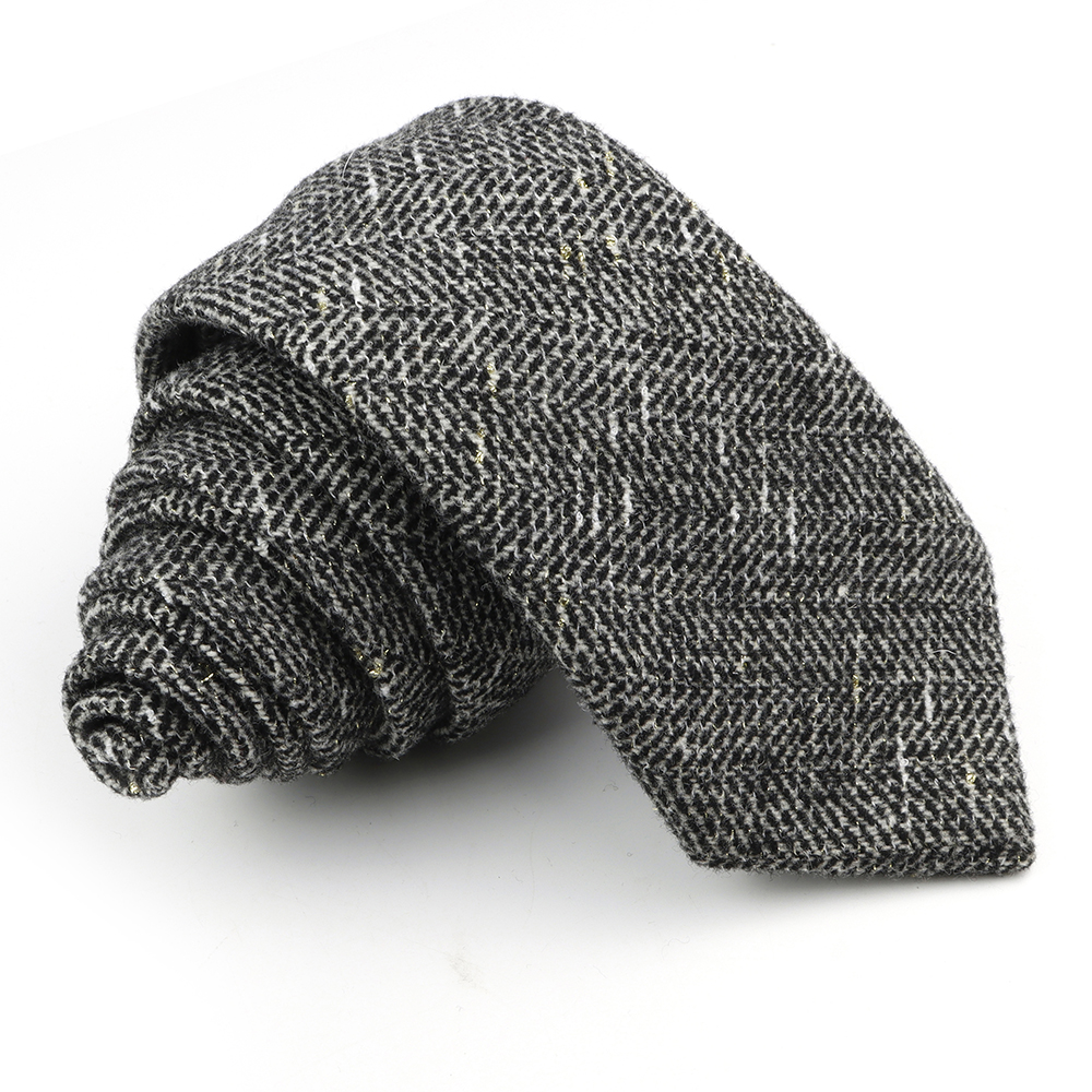 Cravate élégante en laine pour hommes, faite à la main, rayée, couleur kaki, col en coton, pour mariage, fête d'affaires, costume, chemise, accessoire: Ivoire