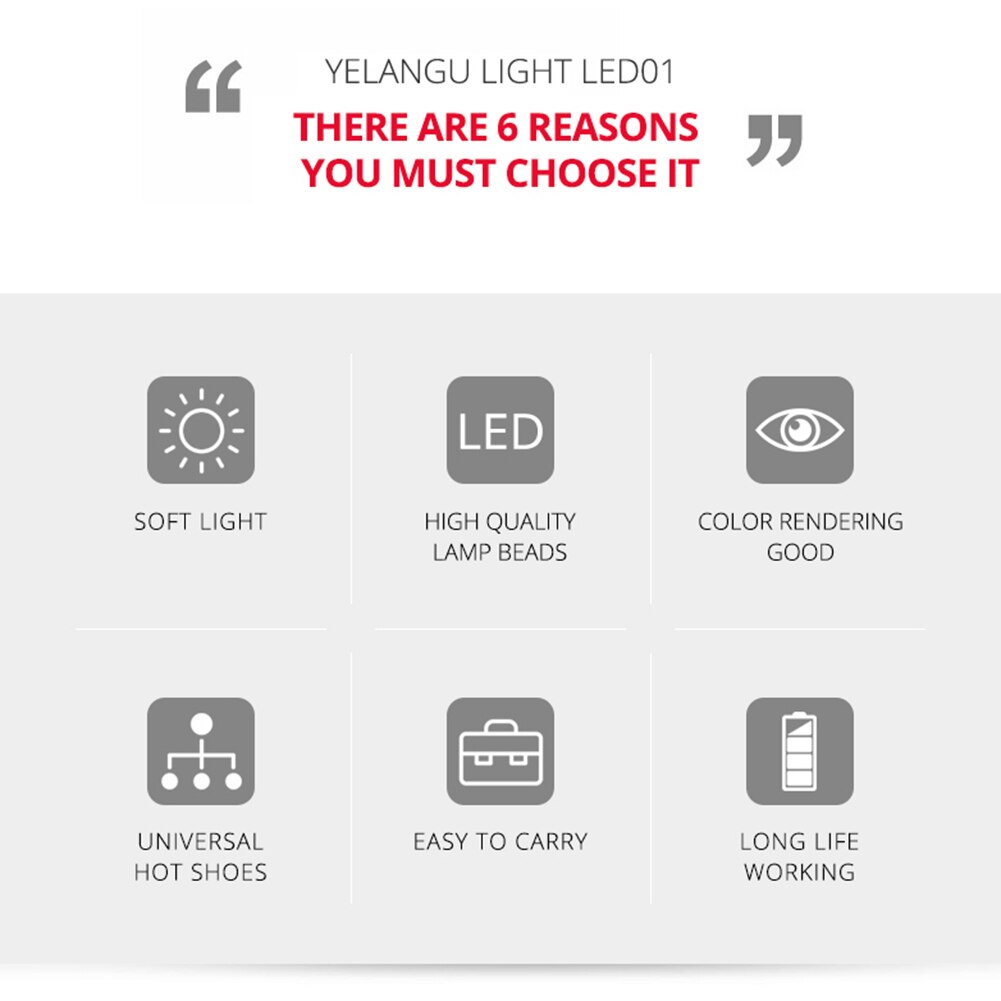 49 LED Video Light Camera Photo Studio Vlog Lighting Flash Light Photo Studio Common Accessories for Camera 81x66x27mm