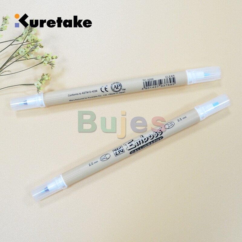 Kuretake Zig Emboss Twin Tip ,Embossing easily creates dimension and surface texture,Waterbased Ink,Available in 4 sizes