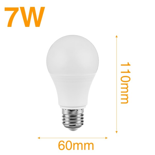 Capteur de lumière à ampoule blanche pour ampoules d'éclairage d'intérieur, capteur sonore E27 LED, LED, 7/9W, 12W, 110/220V: 7W White