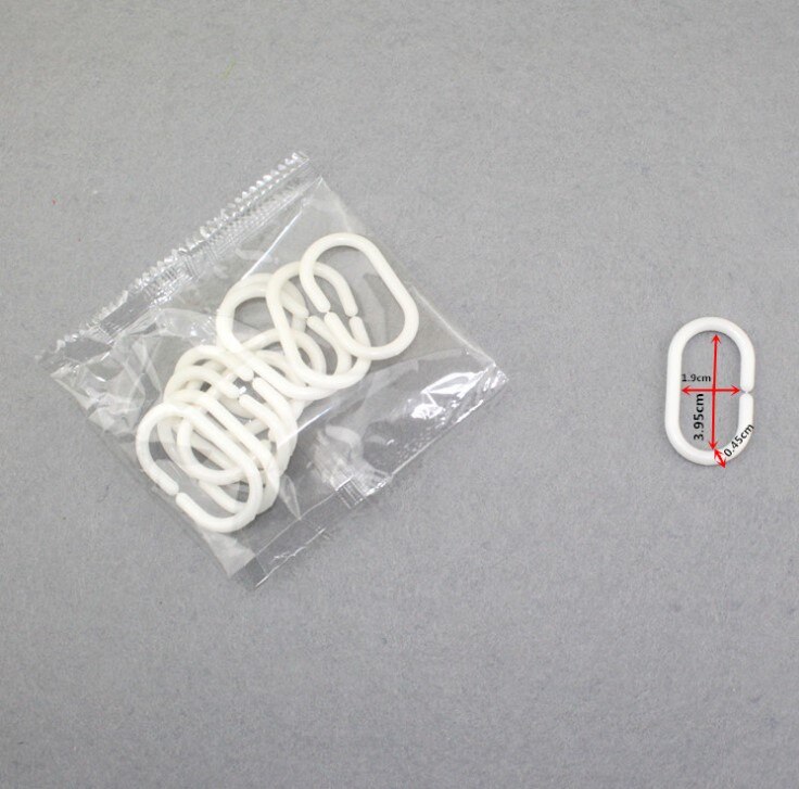 Vit transparent plast c form bad draperi dusch ring ögla böjbar badrum gardin krokar moderna: A4