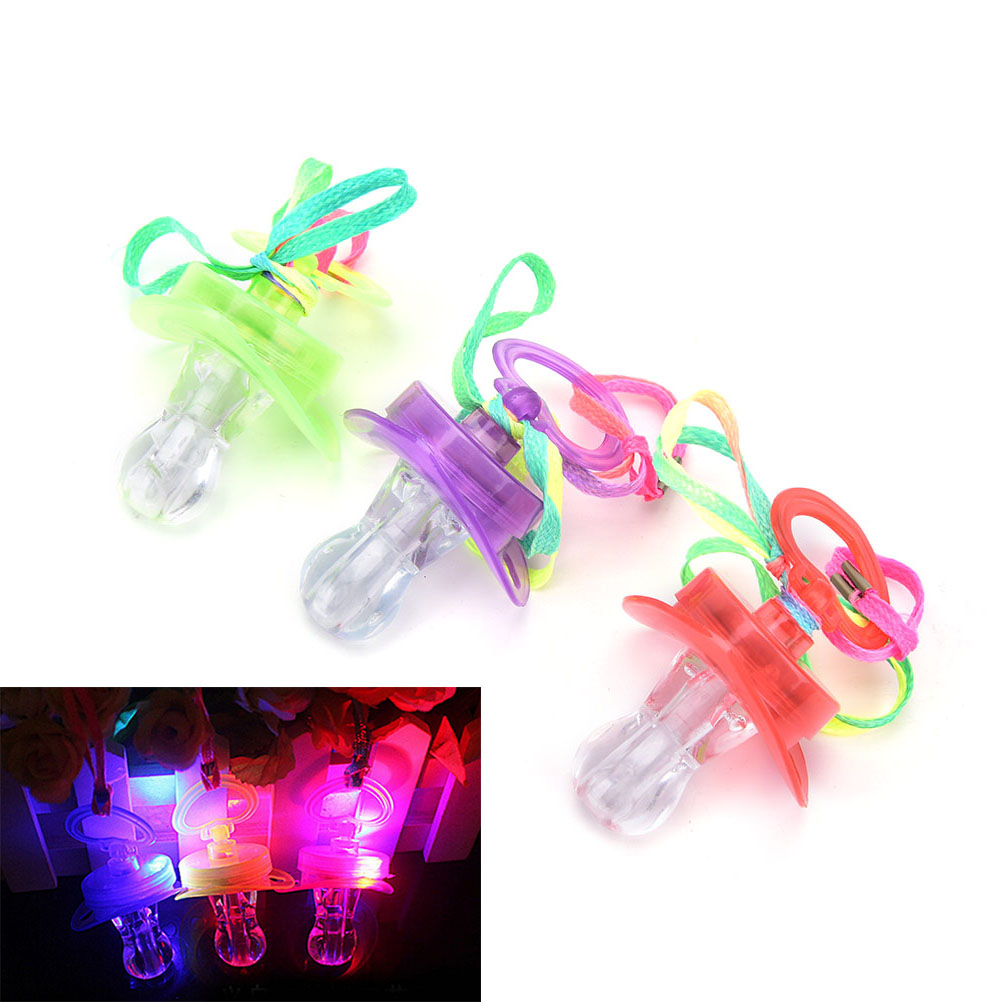 1PC Led Pacifier Whistle Shiny Nipple Party Toys Festive Decoration Accessorie Glow Kids Toys