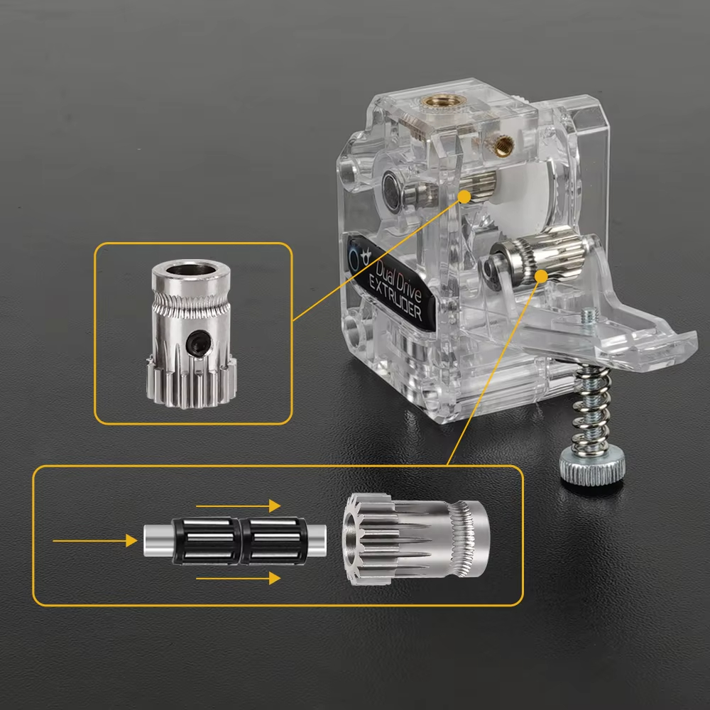 BMG Extruder Kit Dual Drive Gear Gehärteter Stahl Upgrade Feed Gear Extruder Kit für BMG für Prusa DIY Bowden Direct Extruder