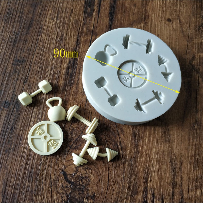 Kage værktøjer sport fitness træning træning håndvægt silikone skimmel dekorere cupcake dekorere gumpaste fondant kage værktøj  k272