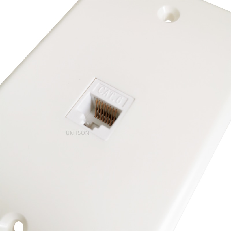1 Port CAT6 RJ45 Keystone Jack Wall Plate Female To Female Lan Socket In White For Internet Patch Cord USA Faceplate