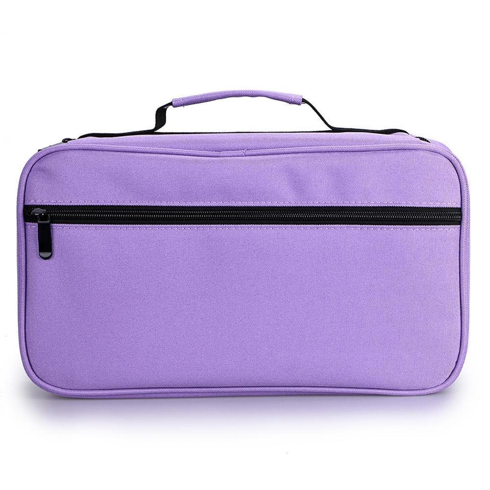 CHENYU-estuche de rotuladores artísticos prácticos, organizador de pintalabios con cremallera para estudiantes, suministros de arte y oficina, 60 unidades: Purple