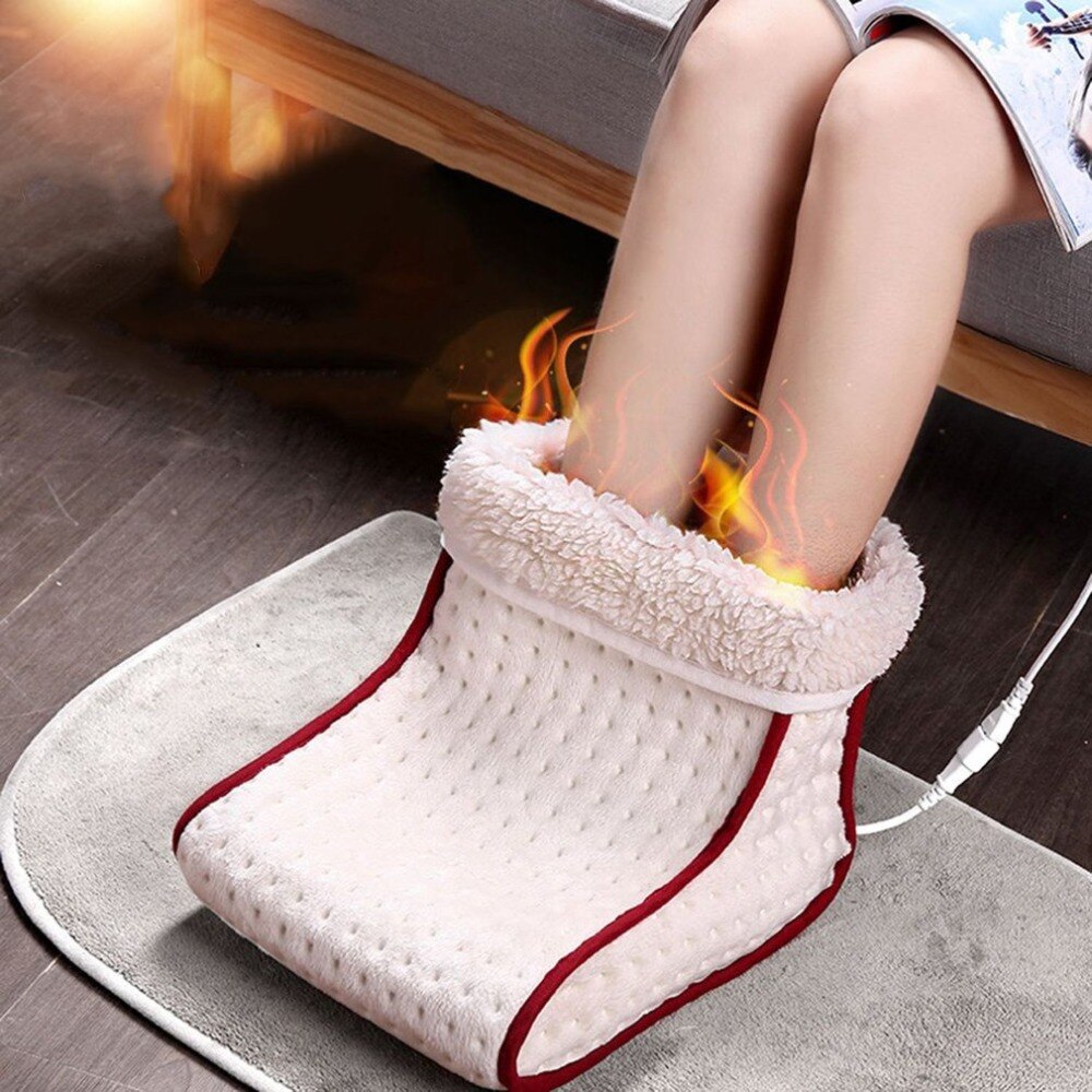 Heated Plug-Type Electric Warm Foot Warmer Washable Heats Control Settings Warmer Cushion Thermal Foot Warmer Massage