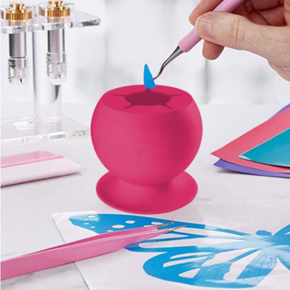 Cubo de basura Manual con ventosa de silicona, manualidades, piezas de chatarra de costura, colección de cajas de almacenamiento de residuos, ayudante para escritorio del hogar