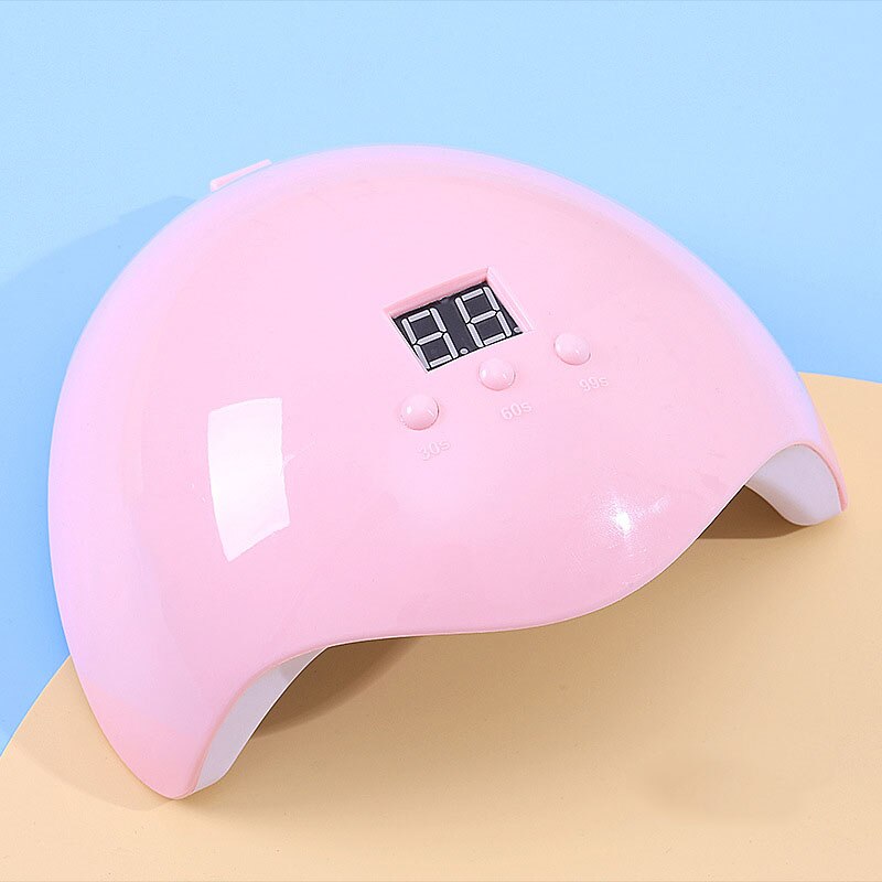 Mini Nail Dryer Led Uv Lamp 36W Voor Alle Gels 12 /18Leds Uv Lamp Voor Nagel Machine curing 30 S/60 S/99 S Timer Usb Connector: 5S Pink