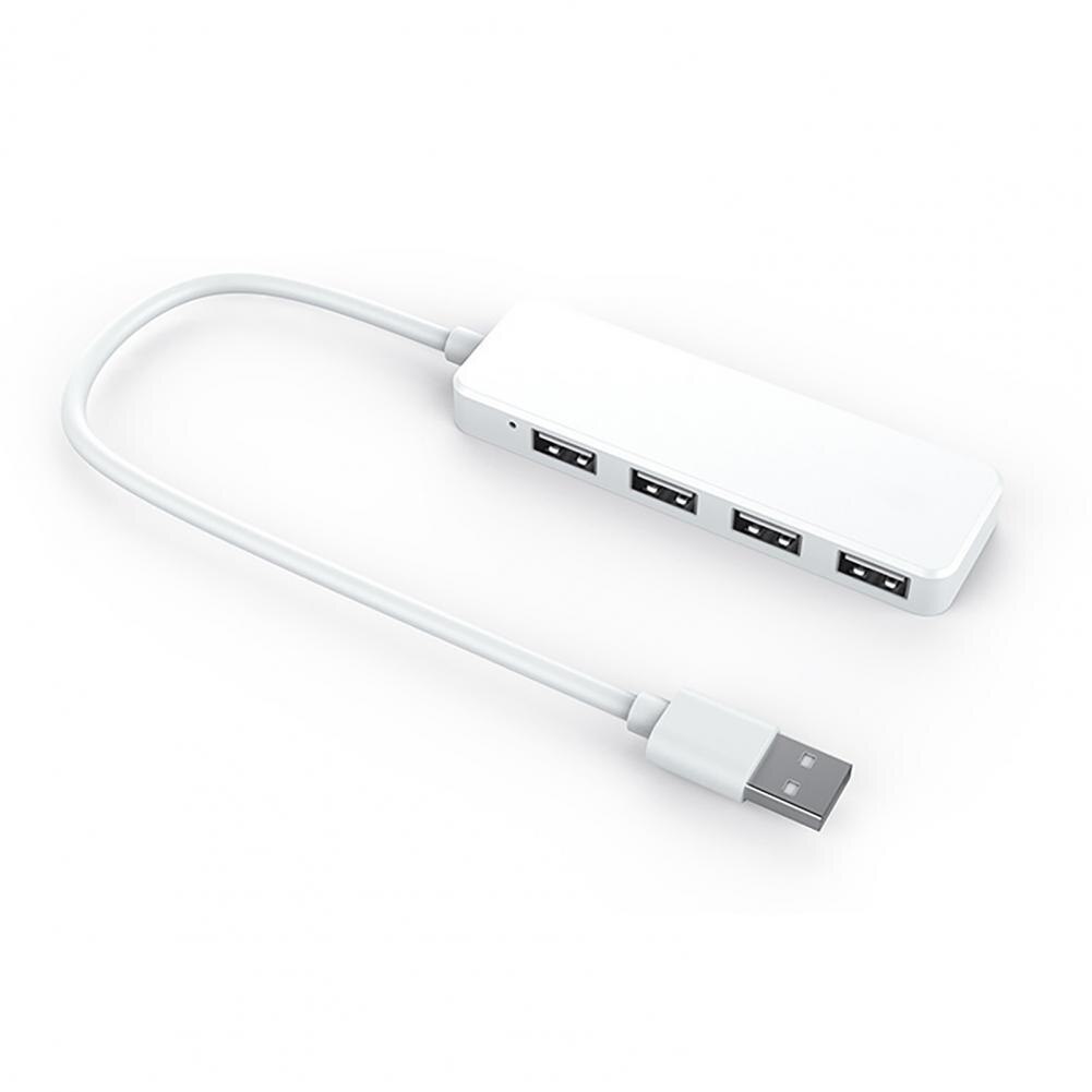Kabel Hub Praktische 4 in 1 USB 2,0 Kabel Hub Edelstahl Stabile Ausgang Erweiterung Dock:  weiß
