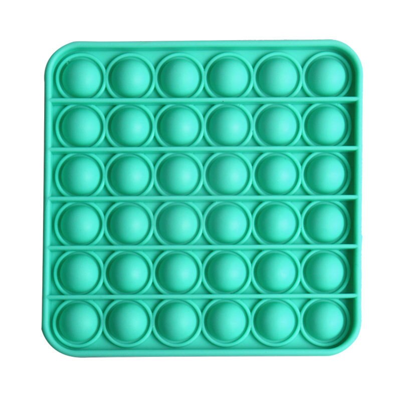 Green Push Pop Pop Bubble Sensory Fidget Toys Silicone Stress Reliever Toy Squeeze Toy Pop It Fidget Toy: square