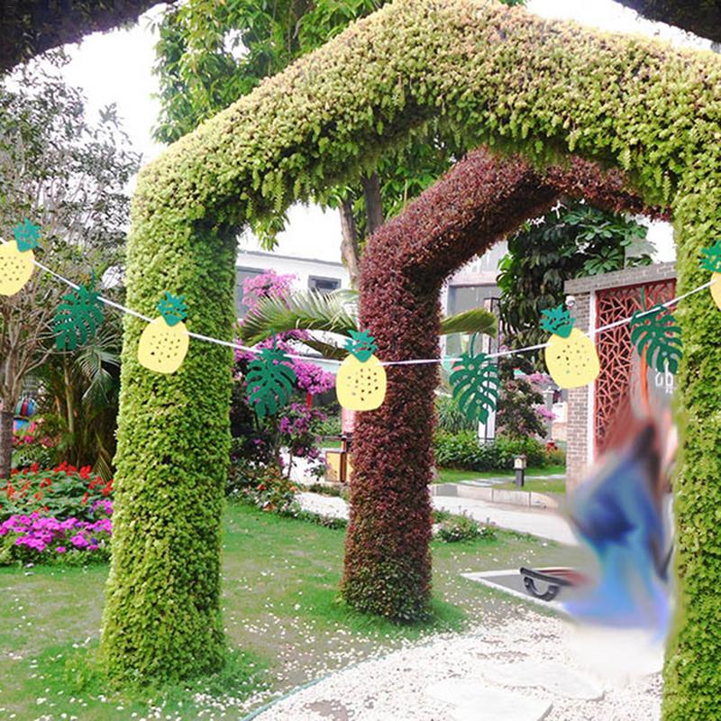 Foto rekvisita bunting banderoller ananas blad flagga baby shower bröllop födelsedag sommar hawaiian tropisk fest dekoration evenemang leveranser