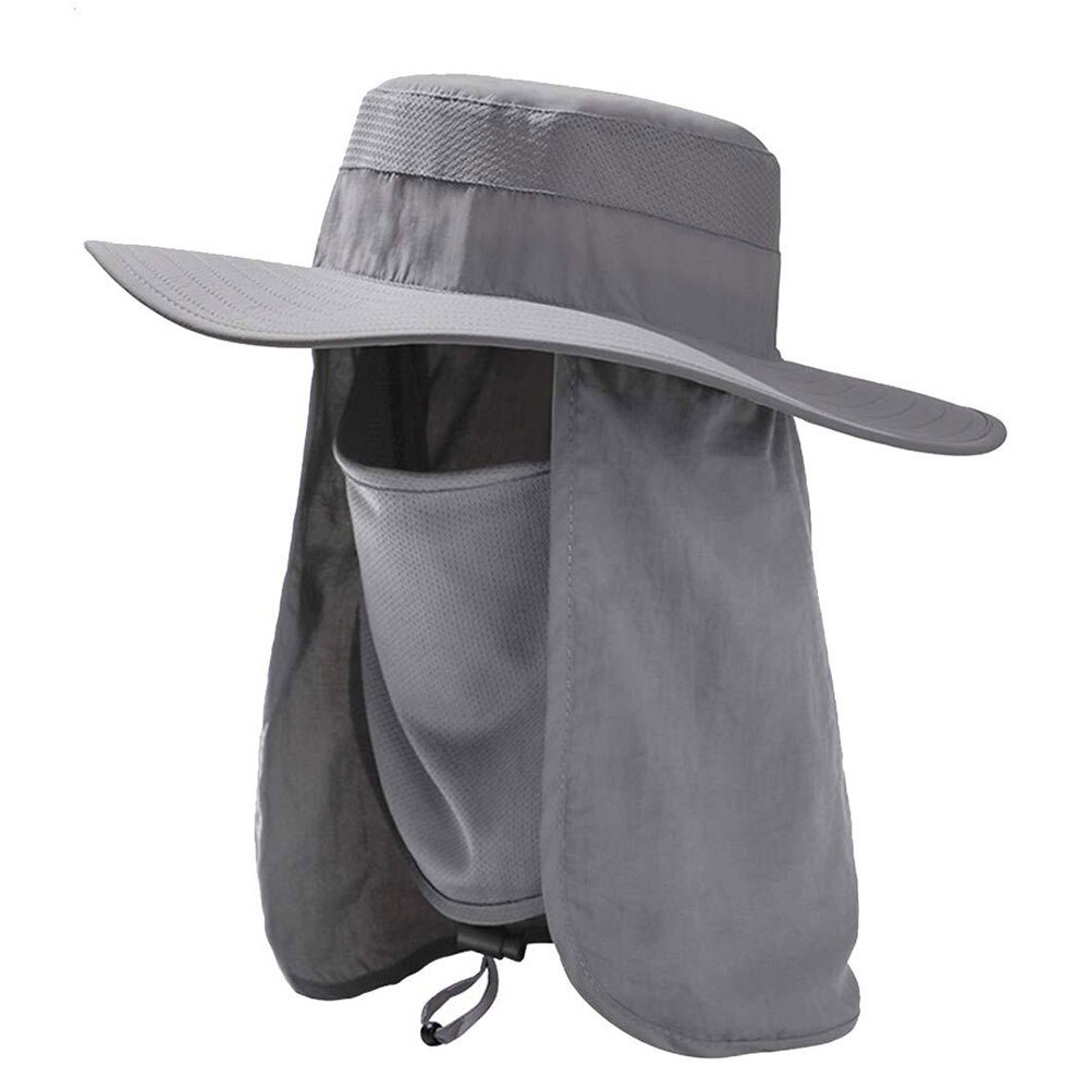 Chapeau de Protection contre le soleil pour hommes, casquette de Protection contre les UV pour le visage et le cou, pour Sport en plein air, randonnée, pêche: GRAY