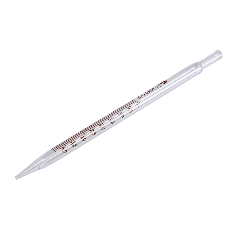 1pc Lab Chemistry Glass Transfer Pipettes With Clear Scale 5ml 10ml Graduated Pipette Dropper Dispensing