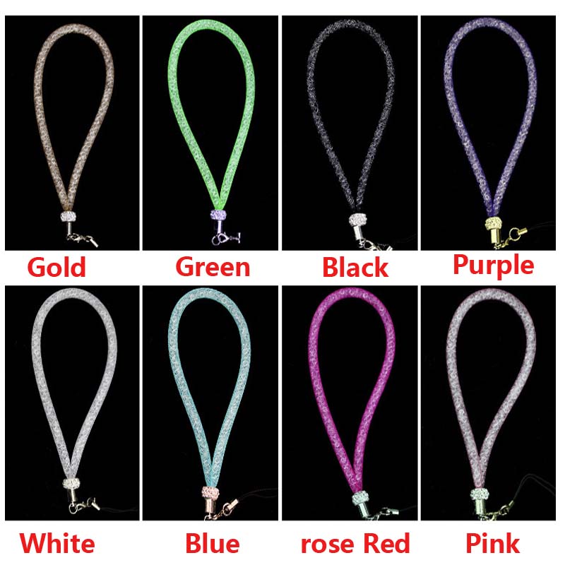 Rhinestone Visnet Lanyard Flash Boor Mobiele Telefoon Lanyard Crystal Diamond Visnet Opknoping Keten Lanyard