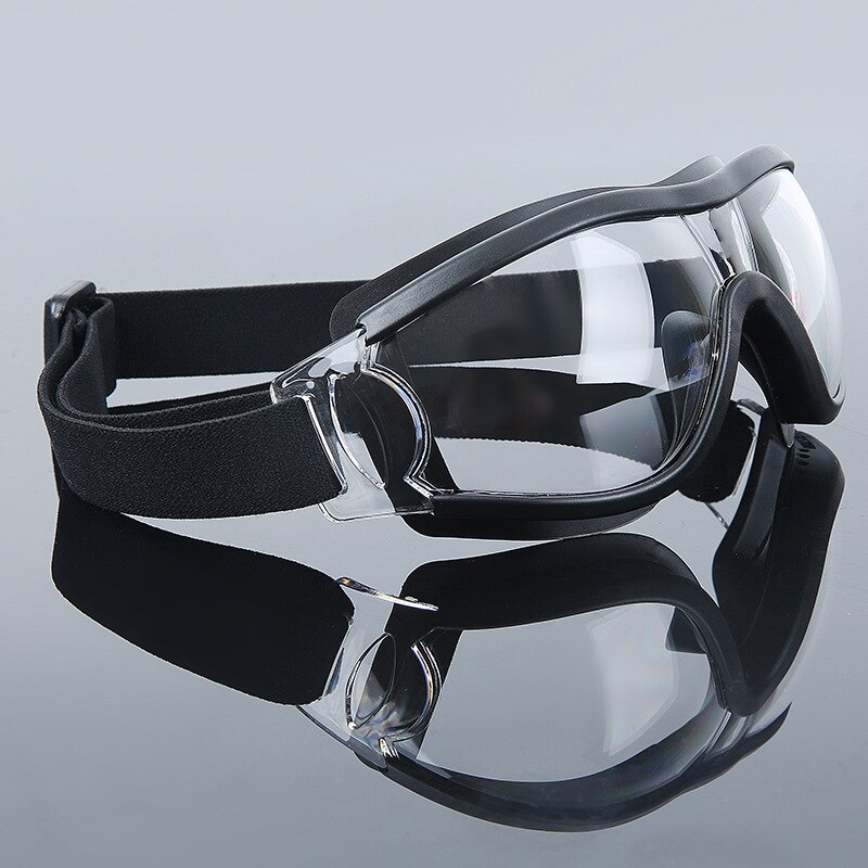 Transparent Eye-protection Goggles Anti-fog Anti-Spittle Droplet Windproof Sand Glasses Airtight Goggles Glasses: 881 Black Box   Anti fog Lens