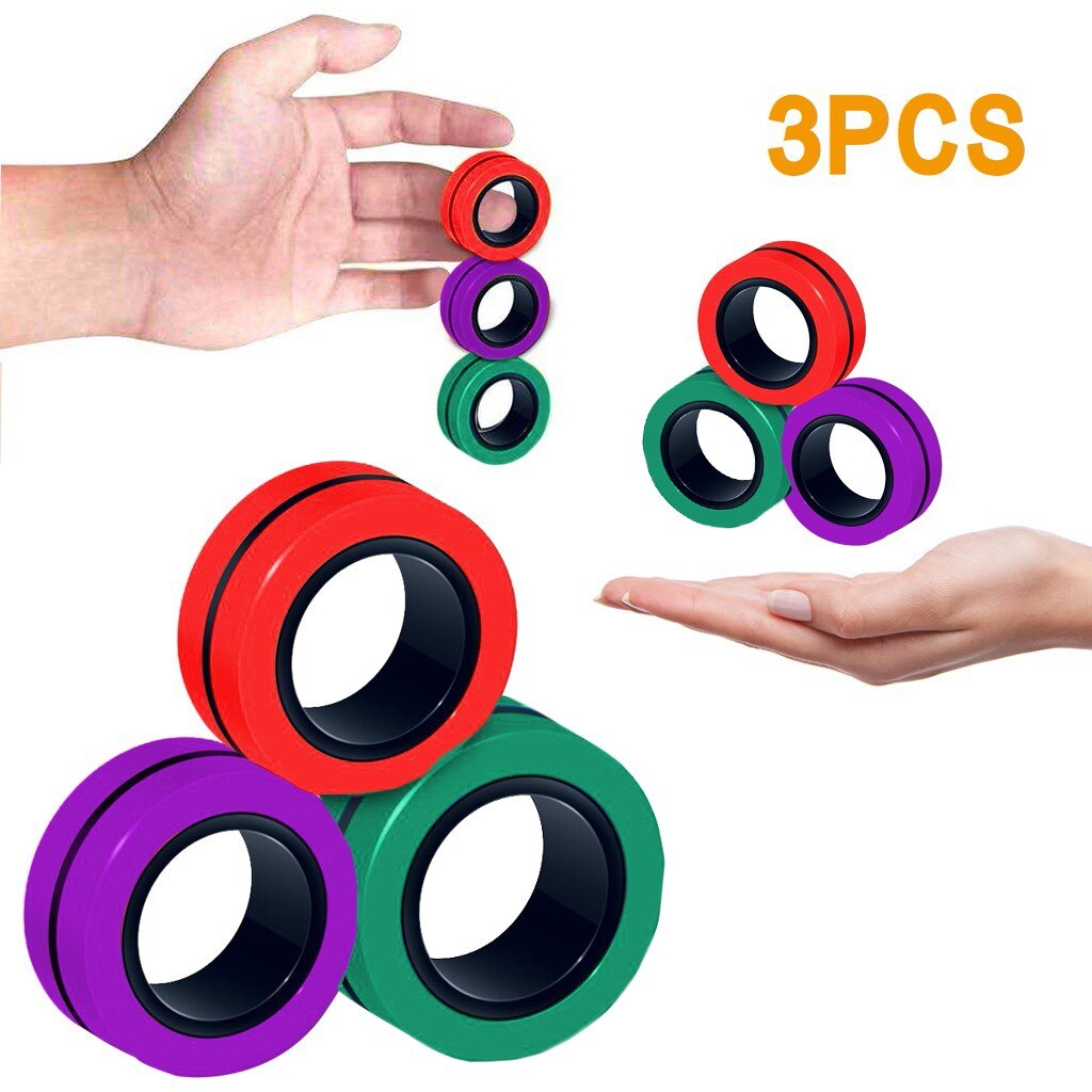 3X Anti-Stress Magnetische Ringe Magnetische Armband Ring Relief Spielzeug Magie Ring Requisiten Werkzeuge Dekompression spielzeug Magnetische Armband Ring