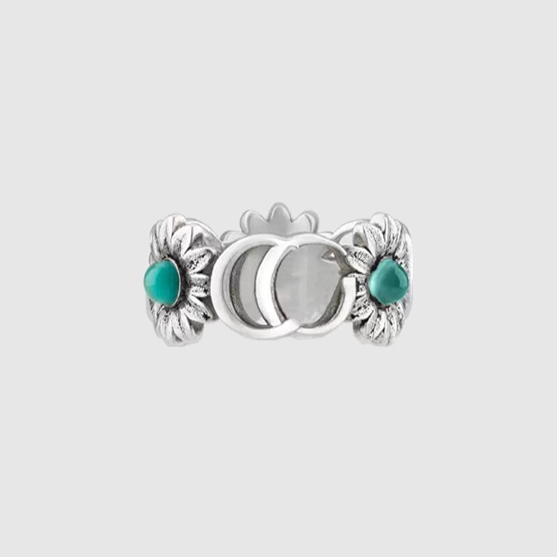 Amore senza paura doppia Coppia Logo Anello di accessori di serie S925 Gioielli In argento Sterling per gli uomini e le donne di san valentino regalo di Giorno: 6 / GUCR68