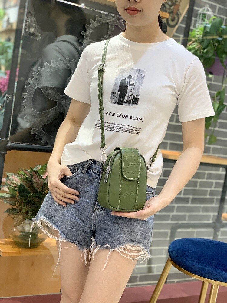 Lille taske kvinde netværk rød skulder/crossbody taske cool all-match dame læder tasker telefon taske