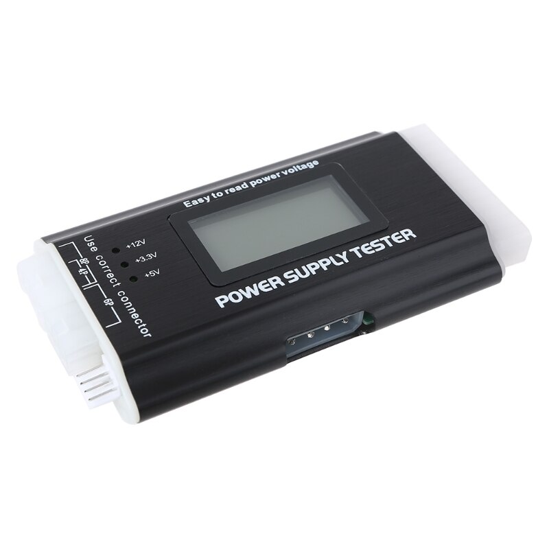 Digital LCD Display PC Computer Power Supply Tester Checker ATX Measuring Diagnostic Tester Tools Power Supply Tester: black
