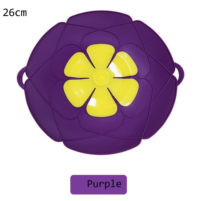 26Cm/28Cm coperchio da cucina magico coperchi in silicone tappo anti-trabocco coperchio pentola coperchio tappo di versamento accessori da cucina utensili da cucina: Purple26cm