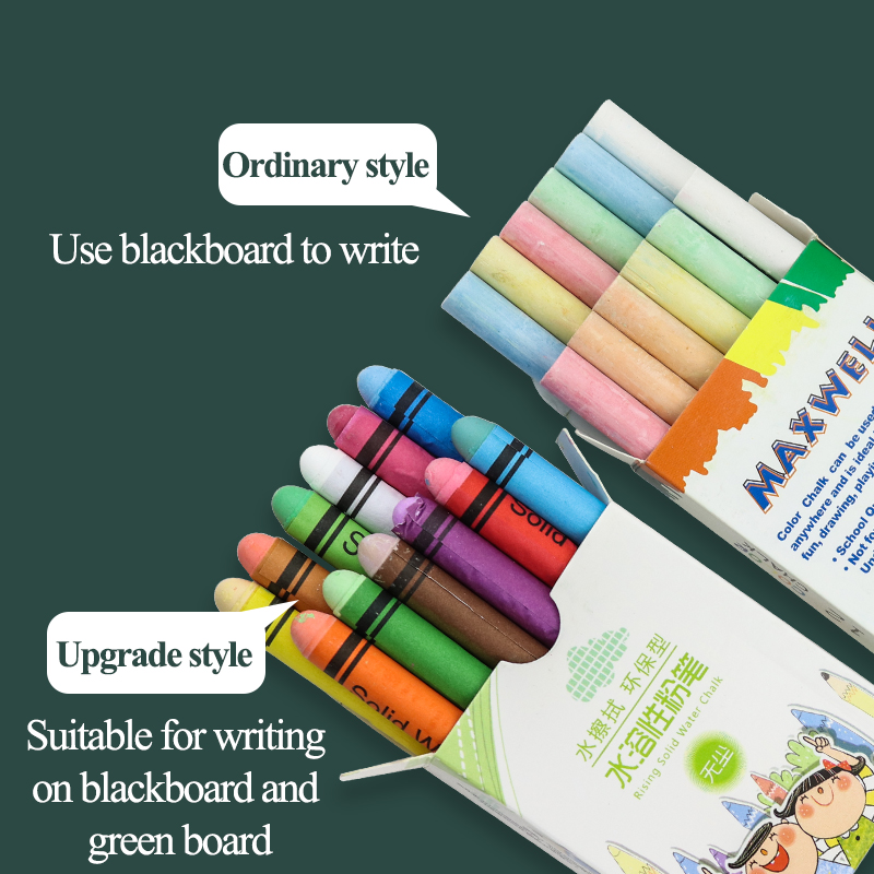 Dust-free/Non-dust Chalks Mix 6sets With Rotating/Magnetic Chalk Cover Chalk for Kids Teachers Classroom Chalkboard/Blackboard