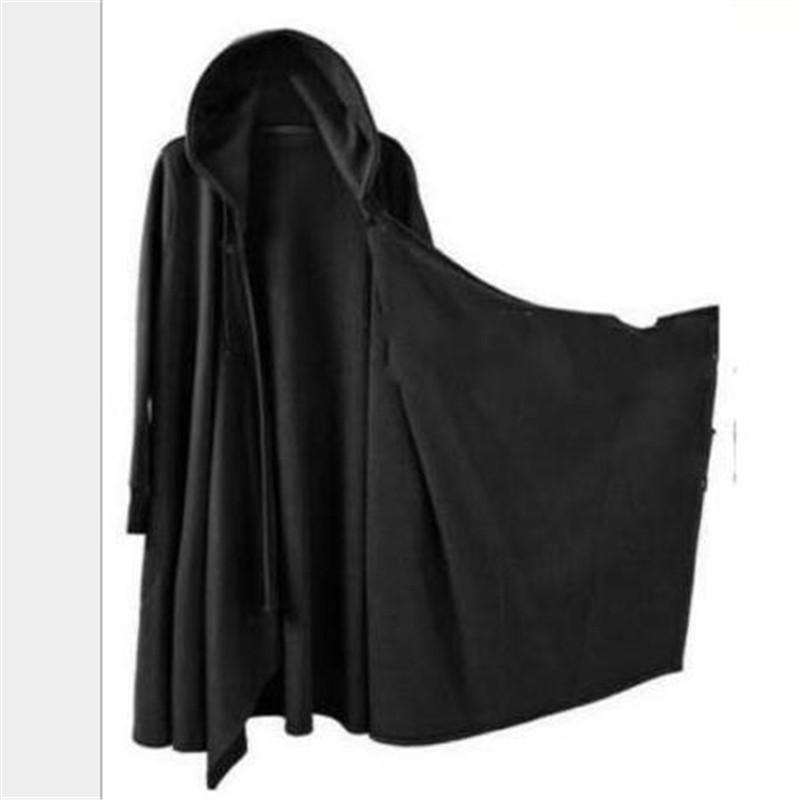 Mens Loose Cape Hooded Long Sleeve Robe Top Cosplay Man Hip Hop Coats Male Hoodie Cotton Streetwear Hombre Jackets: M