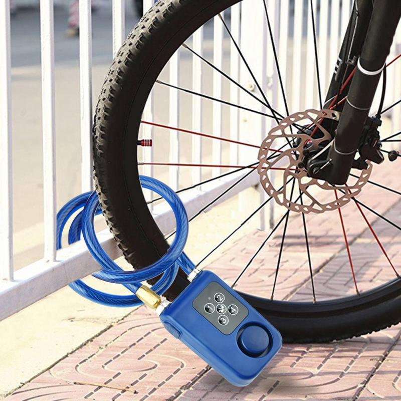 Super intelligent hængelås telefon app kontrol smart alarm lås vandtæt spiral alarm cykellås udendørs tyverisikring