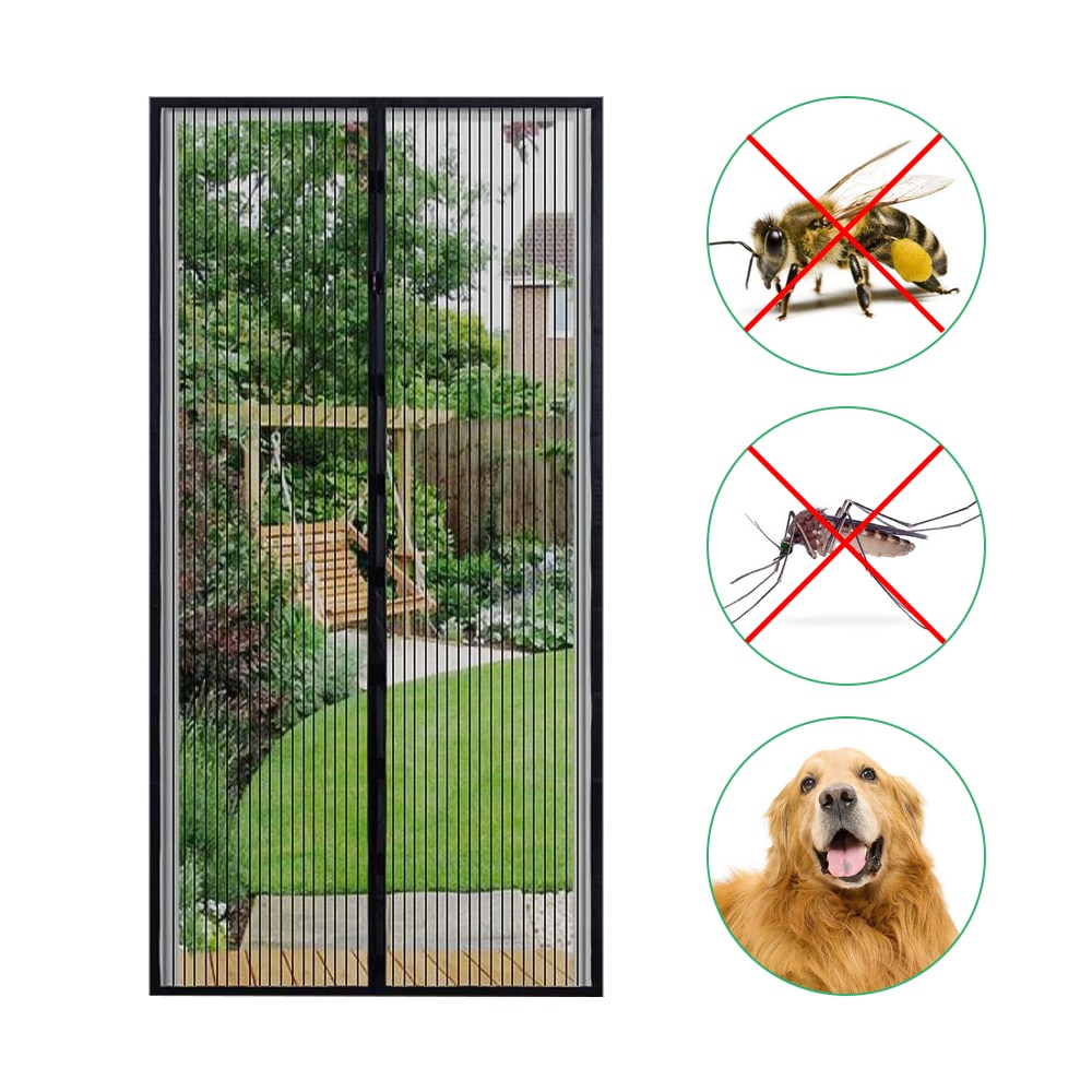 Summer Anti Mosquito Insect Fly Bug Curtains Magnetic Net Mesh Automatic Closing Door Screen Curtain for Kitchen Balcony Bedroom