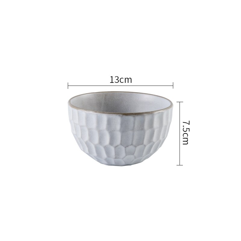Vajilla de cocina de cerámica de estilo nórdico, taza de desayuno, plato de porcelana para salsa, plato de cena, taza de café, tazón de arroz, tazón de postre y ensalada: A