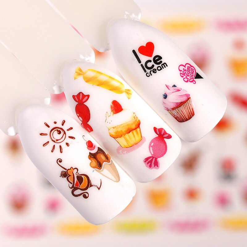 Maple Leaf Ontwerpen Nail Art Water Decals Zomer Fruit Nail Transfer Sticker Citroen Oranje Aardbei Cherry Nail Art Decoraties: 13