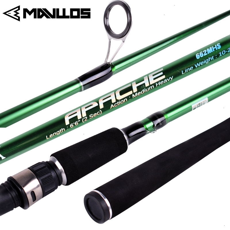 APACHE 1.98M 6&#39;6&#39;&#39; Carbon Fishing Spinning Rod 2 Section MH Power Lure Weight 10-30g Fast Action Surf Saltwater Fishing Rod Pole