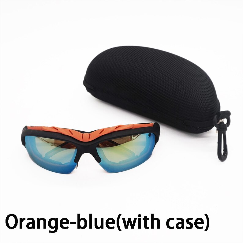 Professionele Skiën Bril Snowboard Skibrillen Outdoor Sport Zonnebril HD anti-fog Rijden Bril UV400: Orange with Case