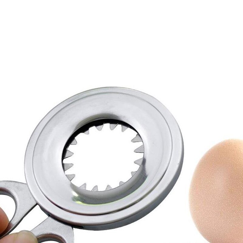 1 pc äggskärare i rostfritt stål äggavdrivare kokt multifunktionspryl äggskalsbrytare bärbar pryl kökstillbehör