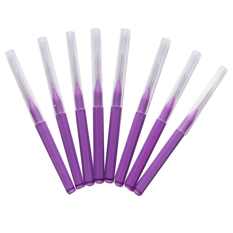 8 unids/set de hilo dental, hilo dental de higiene Oral, cepillo interdental suave, palillo de dientes saludable para la limpieza de los dientes, cuidado bucal púrpura: Default Title