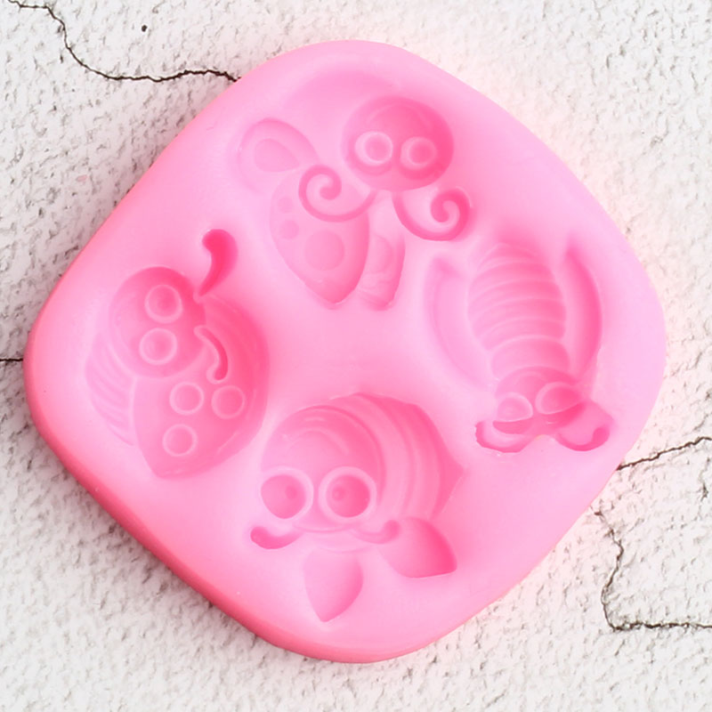 3D Insect Bugs Bee Silicone Mold Ladybug Butterfly Fondant Molds DIY Cake Decorating Tools Candy Clay Chocolate Gumpaste Moulds