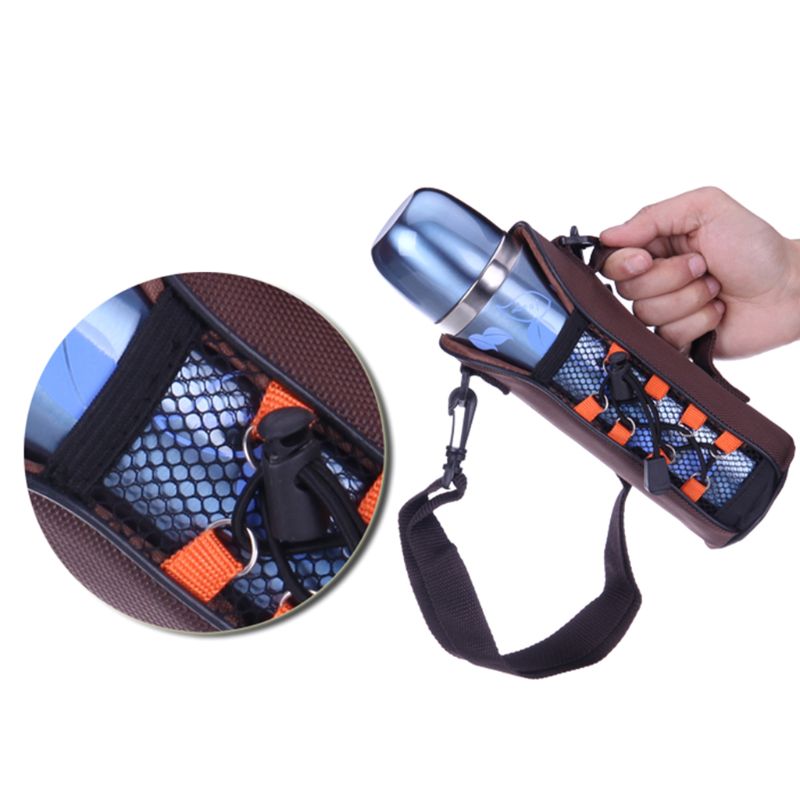 Vattenflaskhållare värmeisolerad täckväska fodral påsehållare med axelrem utomhusverktyg