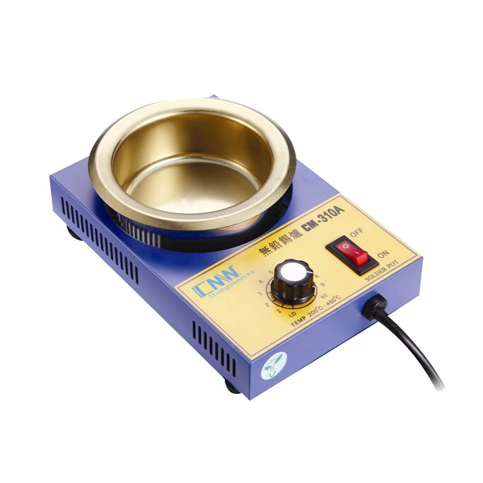 CM manual round soldering pot Lead free small molten solder furnace tin melting pot digital display 220V 110V 200-480C: 220V / CM310A