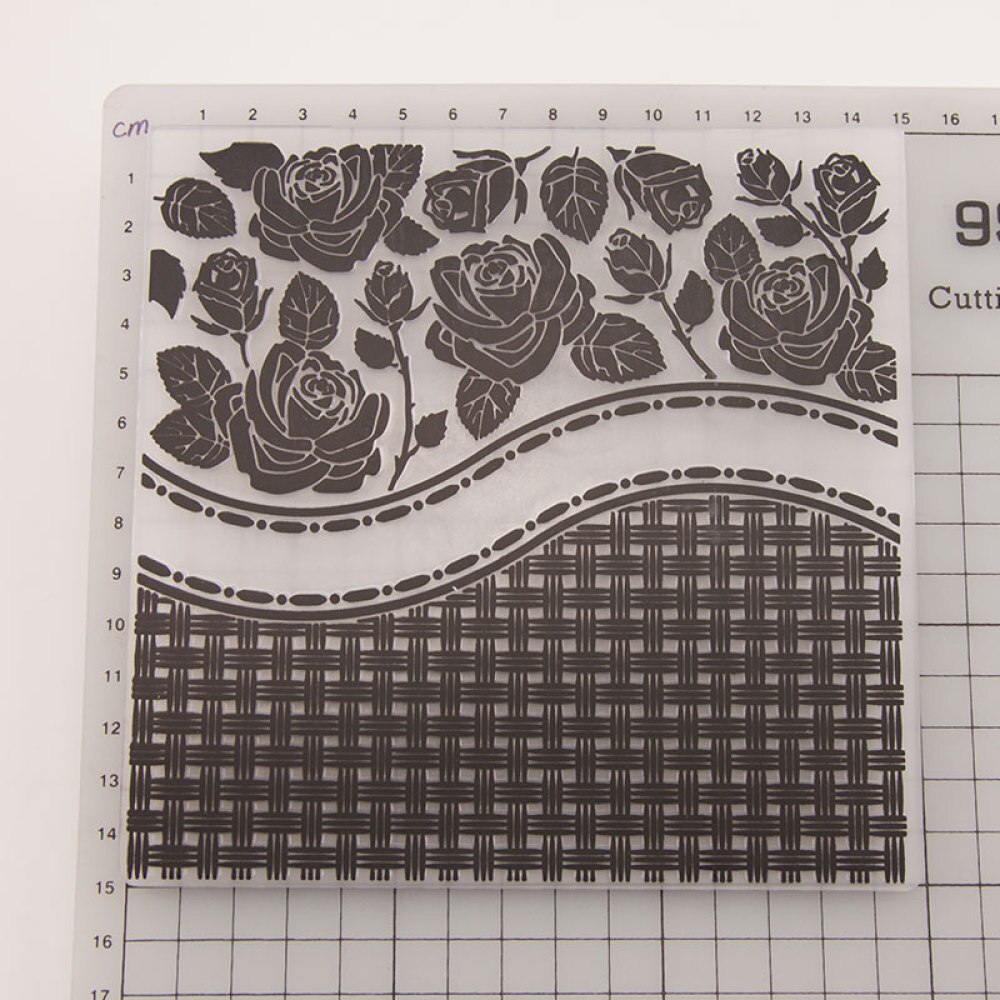 Plastic Rose Flower Pattern Stencils Embossing Folders DIY Scrapbooking Paper Card Making for Photo Album Wedding Decoration