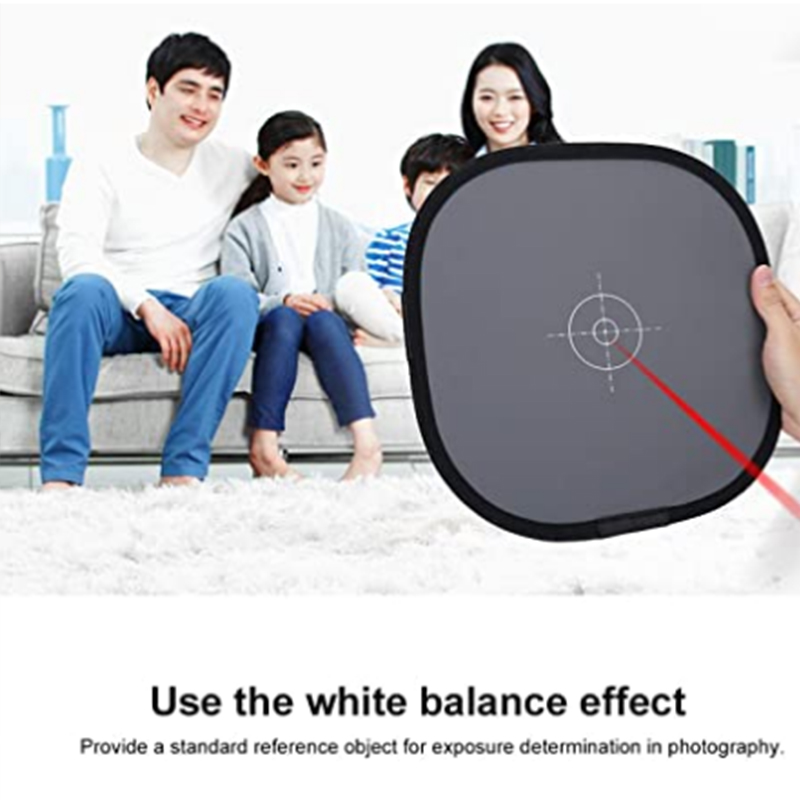 30cm Folding 18% Grey White Balance Reference Card White Balance Focus Board Reference Reflector Focus Plate Reflector Accessory