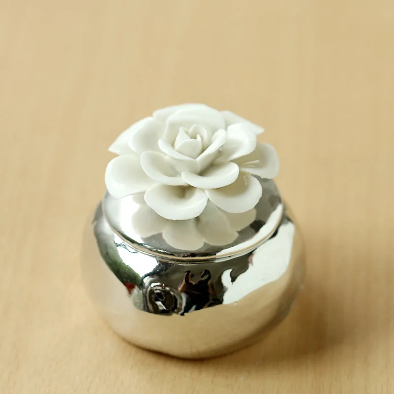 Velas aromáticas de flor de cerezo de soja de lujo, decoración de tarro de fragancia de cerámica de flores pintadas a mano Ins de estilo europeo: grape
