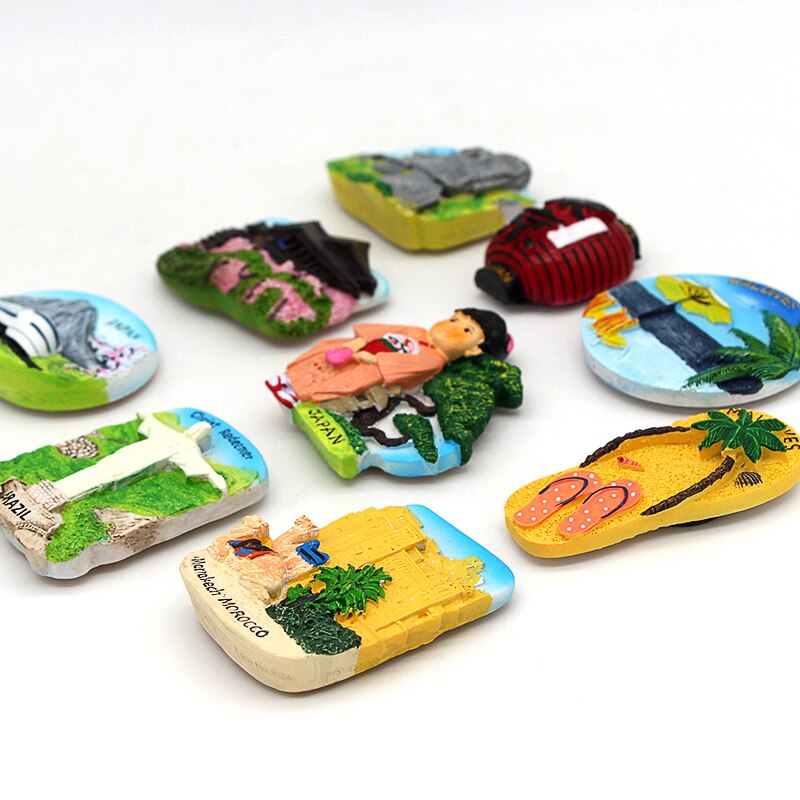 Japan Tourism refrigerator fridge magnets paste souvenirs Tokyo Shinkansen Chile Brazil Morocco souvenirs room decoration
