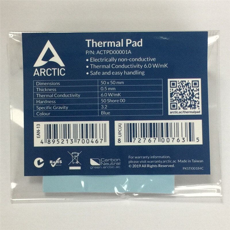 ARCTIC AC Thermal pad 0.5mm 6.0 W/mK High Efficient thermal conductivity Original authentic Arctic Thermal pad