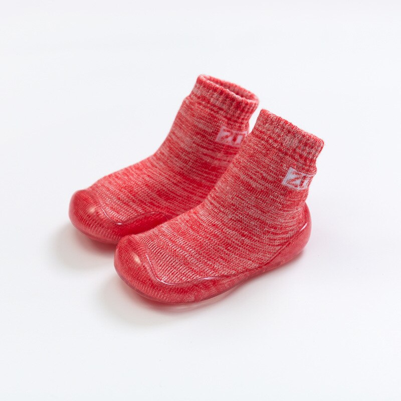 Baby Jongens Meisjes Sok Schoenen Antislip Vloer Sokken Baby Zachte Rubberen Zool Peuter Schoenen Baby Sokken Met Rubberen zolen Baby Spullen: Red / 18-24M