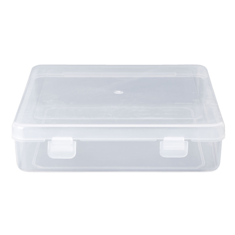 Cajas cuadradas de plástico transparente para almacenamiento de joyas, contenedores para manualidades y abalorios: 11.9x11.9x2cm