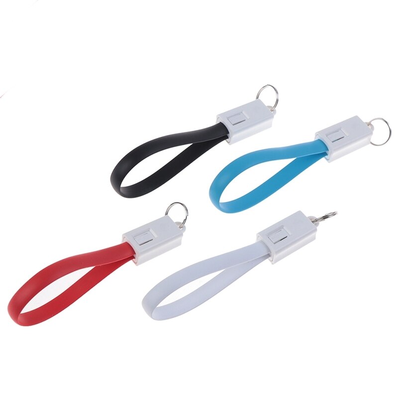 Llavero con Cable de carga rápida, Cable de sincronización de datos para iphone 6s tipo-c, Micro USB C, Cable corto con llavero, Cables para teléfono móvil