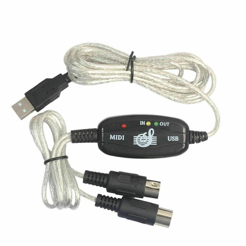 Usb In-Out Kabel Converter Pc Naar Music Keyboard Adapter Usb Adapter Kabel Midi Interface Cord A4G1